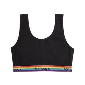 TomboyX Women's Cotton Scoop Neck Soft Bra Wireless No Padding Low Impact M